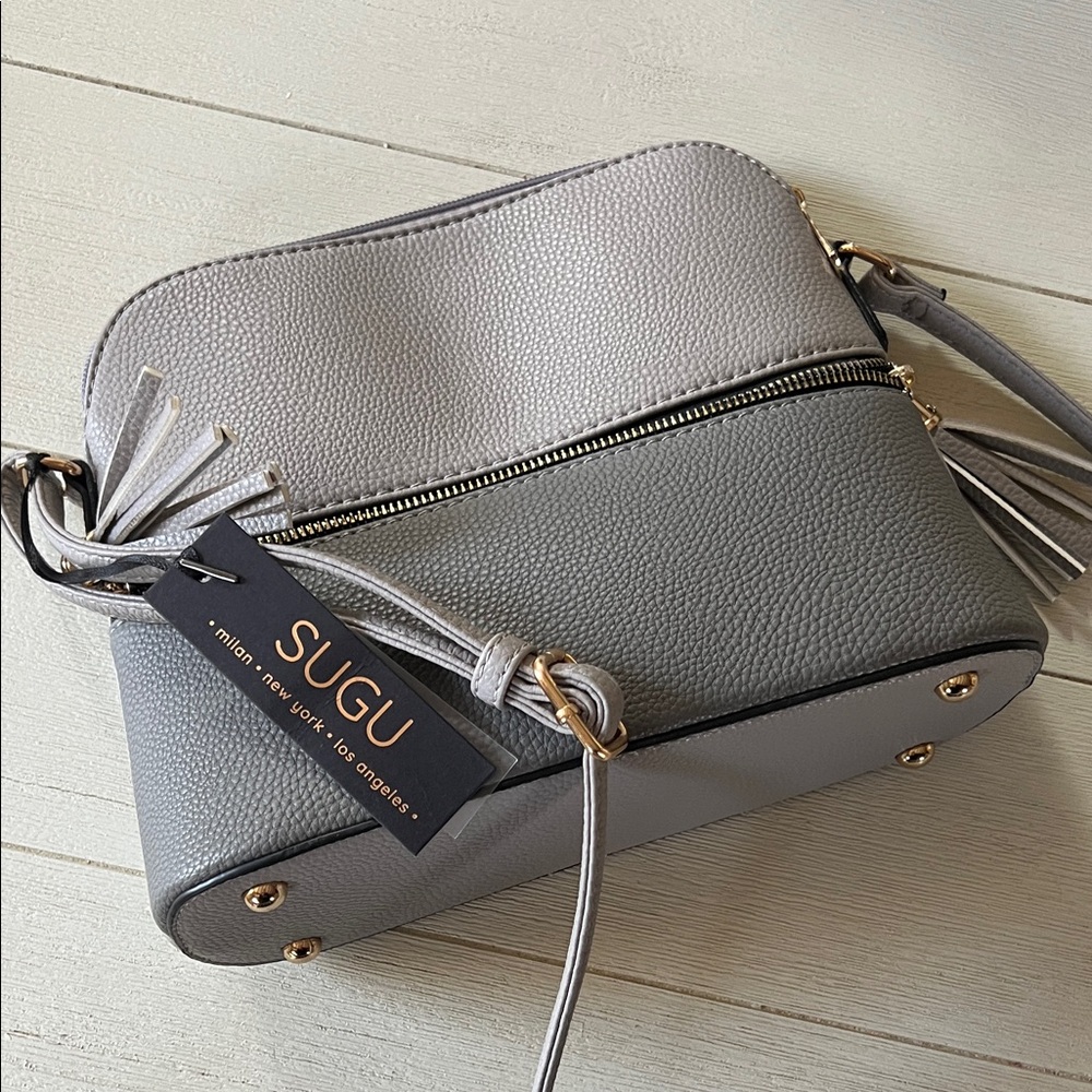 Two-Tone Gray Crossbody Bag